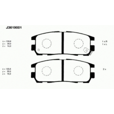 J3619001 NIPPARTS Комплект тормозных колодок, дисковый тормоз