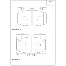 KD1531 ASIMCO Комплект тормозных колодок, дисковый тормоз