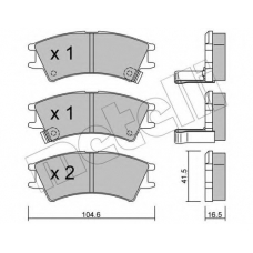 22-0361-0 METELLI Комплект тормозных колодок, дисковый тормоз