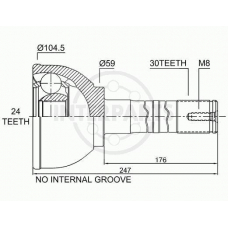 OJ-0243 InterParts Шарнирный комплект, приводной вал