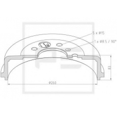 016.437-00A PE Automotive Тормозной барабан