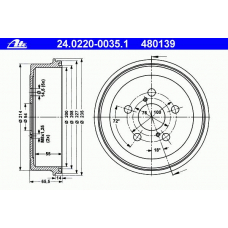 24.0220-0035.1 ATE Тормозной барабан