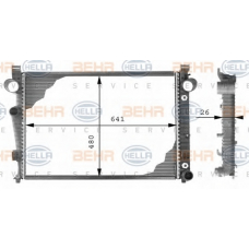 8MK 376 710-284 HELLA Радиатор, охлаждение двигателя