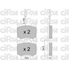 822-080-0 CIFAM Комплект тормозных колодок, дисковый тормоз