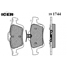 181744 ICER Комплект тормозных колодок, дисковый тормоз