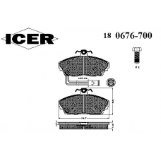180676-700 ICER Комплект тормозных колодок, дисковый тормоз
