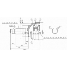 MS412N0 URW Шарнирный комплект, приводной вал