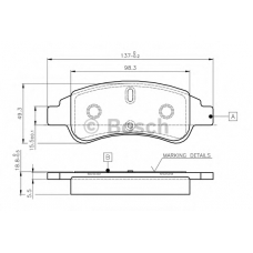 0 986 TB2 408 BOSCH Комплект тормозных колодок, дисковый тормоз