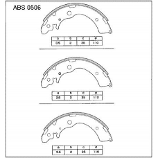 ABS0506 Allied Nippon Колодки тормозные барабанные