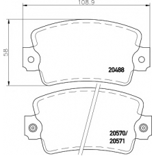 8DB 355 007-171 HELLA PAGID Комплект тормозных колодок, дисковый тормоз