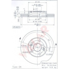 628.1230 VILLAR Тормозной диск