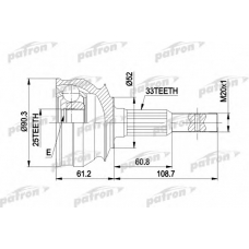 PCV1008 PATRON Шарнирный комплект, приводной вал