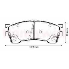 572325B BENDIX Комплект тормозных колодок, дисковый тормоз