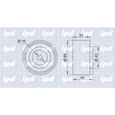 15-3248 IPD Паразитный / ведущий ролик, зубчатый ремень