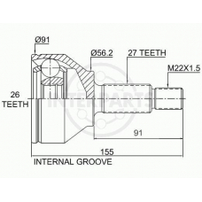 OJ-1495 InterParts Шарнирный комплект, приводной вал