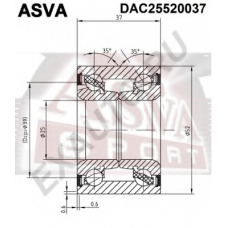 DAC25520037 ASVA Подшипник ступицы колеса