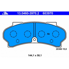 13.0460-3970.2 ATE Комплект тормозных колодок, дисковый тормоз