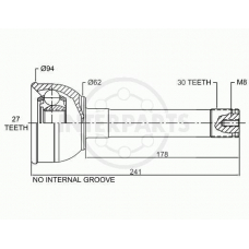 OJ-0221 InterParts Шарнирный комплект, приводной вал