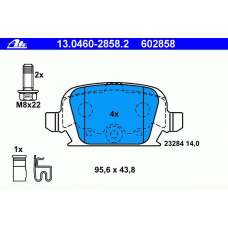 13.0460-2858.2 ATE Комплект тормозных колодок, дисковый тормоз