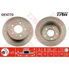 DF4770 TRW Тормозной диск