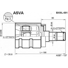 BX5IL-001 ASVA Шарнирный комплект, приводной вал