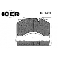 151430 ICER Комплект тормозных колодок, дисковый тормоз