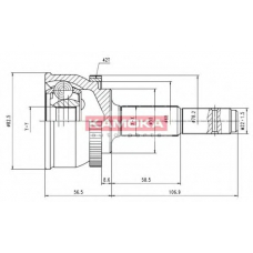 7178 KAMOKA Шарнирный комплект, приводной вал