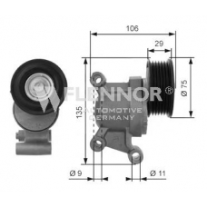 FS99462 FLENNOR Натяжной ролик, поликлиновой  ремень