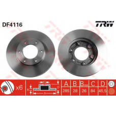 DF4116 TRW Тормозной диск
