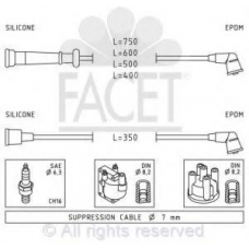 4.9995 FACET Ккомплект проводов зажигания