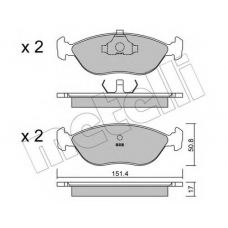 22-0126-0 METELLI Комплект тормозных колодок, дисковый тормоз