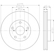 8DD 355 111-611 HELLA Тормозной диск