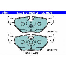 13.0470-3605.2 ATE Комплект тормозных колодок, дисковый тормоз