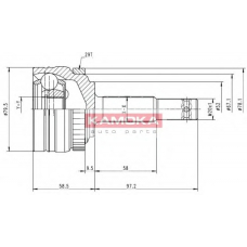 6718 KAMOKA Шарнирный комплект, приводной вал