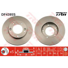 DF4395S TRW Тормозной диск