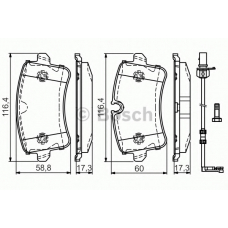 0 986 TB3 177 BOSCH Комплект тормозных колодок, дисковый тормоз