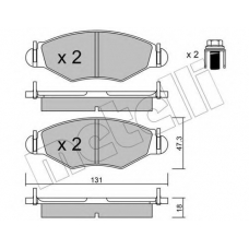 22-0254-0 METELLI Комплект тормозных колодок, дисковый тормоз