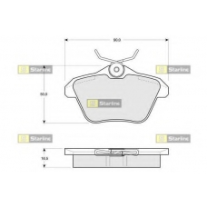 BD S206P STARLINE Комплект тормозных колодок, дисковый тормоз