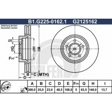 B1.G225-0162.1 GALFER Тормозной диск