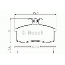 0 986 494 578 BOSCH Комплект тормозных колодок, дисковый тормоз