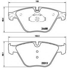 P 06 074 BREMBO Комплект тормозных колодок, дисковый тормоз