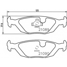 8DB 355 007-521 HELLA Комплект тормозных колодок, дисковый тормоз