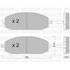 22-0407-0 METELLI Комплект тормозных колодок, дисковый тормоз