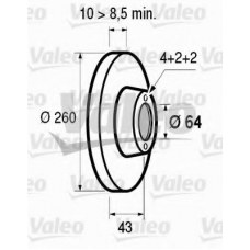 186434 VALEO Тормозной диск