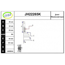 JH22265K SERA Шарнирный комплект, приводной вал