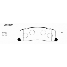 J3612011 NIPPARTS Комплект тормозных колодок, дисковый тормоз