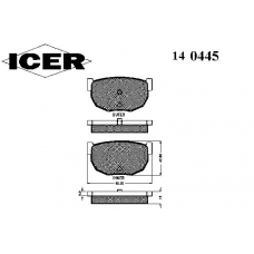 140445 ICER Комплект тормозных колодок, дисковый тормоз
