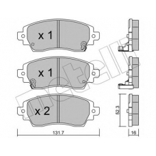 22-0750-0 METELLI Комплект тормозных колодок, дисковый тормоз