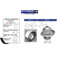 KH 146WP40 HUTCHINSON Водяной насос + комплект зубчатого ремня
