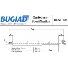 BGS11186 BUGIAD Газовая пружина, капот